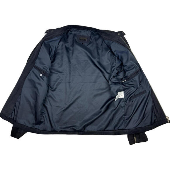 Danier Suede Leather Moto Jacket Blue Size M - Picture 3 of 9